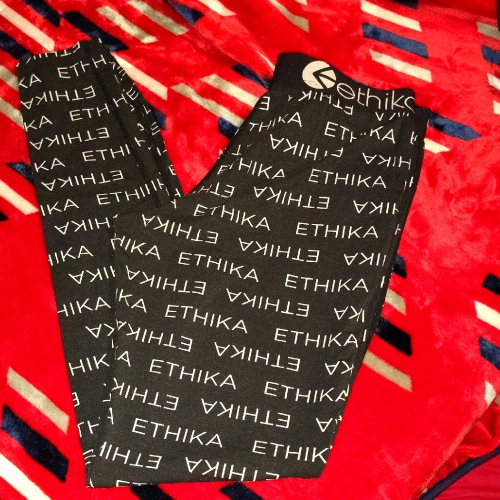 Ethika Black and White Logo Leggings